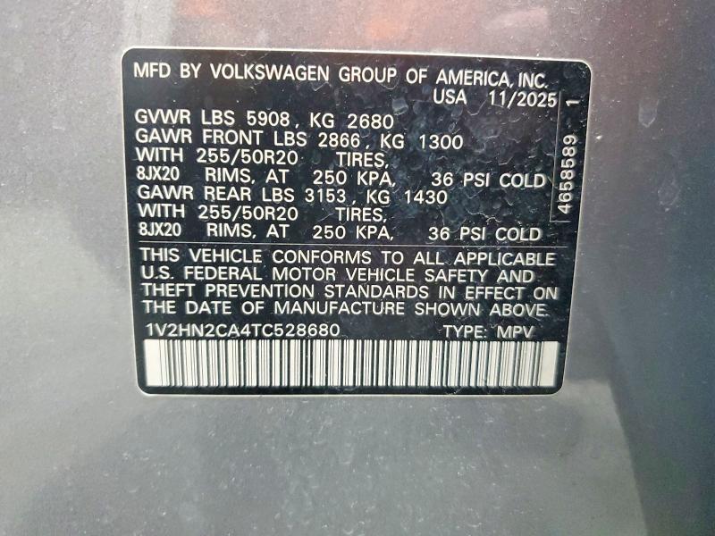 Aukcja sprzedaży 2026 Volkswagen Atlas, vin: 1V2HN2CA4TC528680, numer aukcji: 53797546