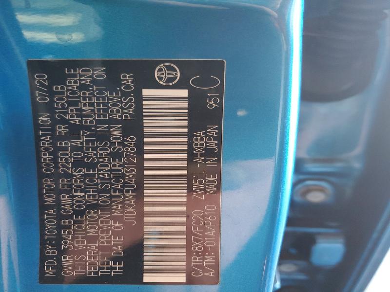 53344556 :رقم المزاد ، JTDKAMFU4M3127846 vin ، 2021 Toyota Prius مزاد بيع