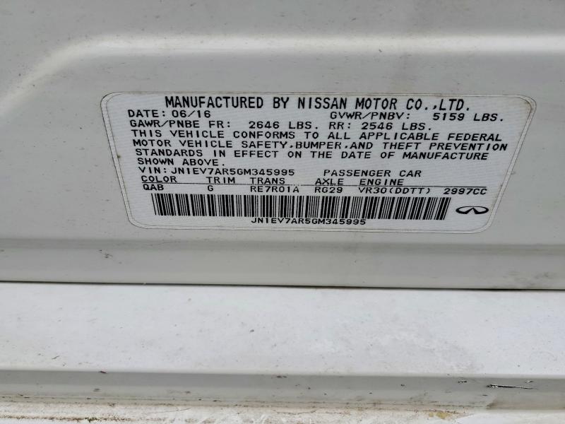 Aukcja sprzedaży 2016 Infiniti Q50, vin: JN1EV7AR5GM345995, numer aukcji: 51955546