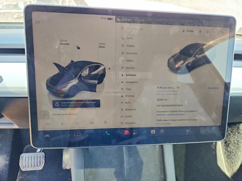 2023 Tesla Model Y მანქანა იყიდება აუქციონზე, vin: 7SAYGDEE5PF879892, აუქციონის ნომერი: 54352156