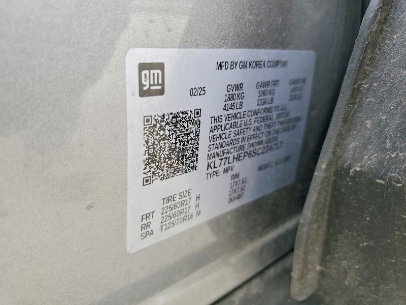 54878466 :رقم المزاد ، KL77LHEP6SC234717 vin ، 2025 Chevrolet Trax مزاد بيع