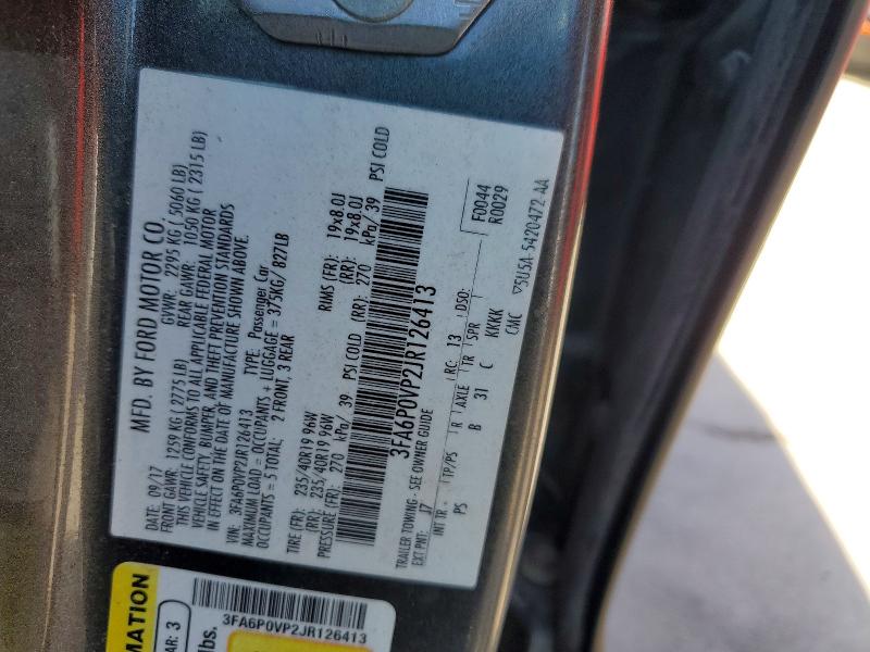 Aukcja sprzedaży 2018 Ford Fusion, vin: 3FA6P0VP2JR126413, numer aukcji: 52130166