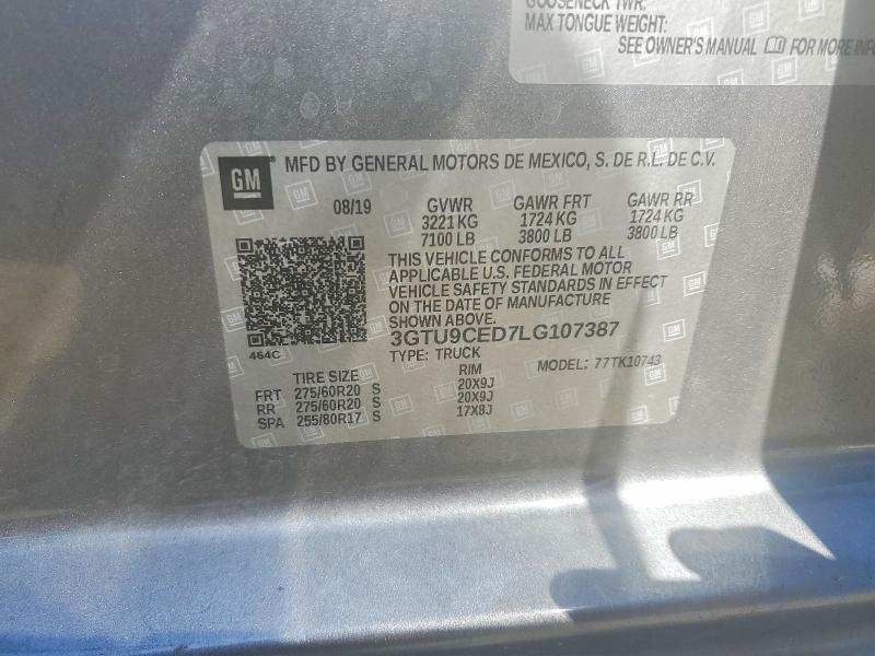 Aukcja sprzedaży 2020 Gmc Sierra, vin: 3GTU9CED7LG107387, numer aukcji: 54532656