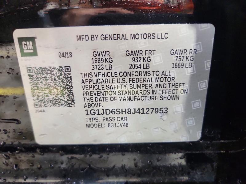 Продажа на аукционе авто 2018 Chevrolet Sonic, vin: 1G1JD6SH8J4127953, номер лота: 53717976