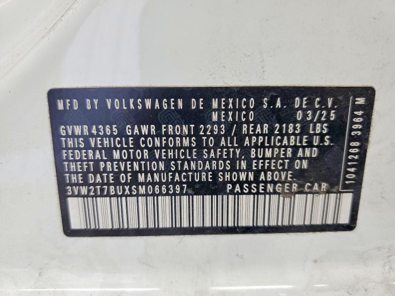 53426306 :رقم المزاد ، 3VW2T7BUXSM066397 vin ، 2025 Volkswagen Jetta مزاد بيع