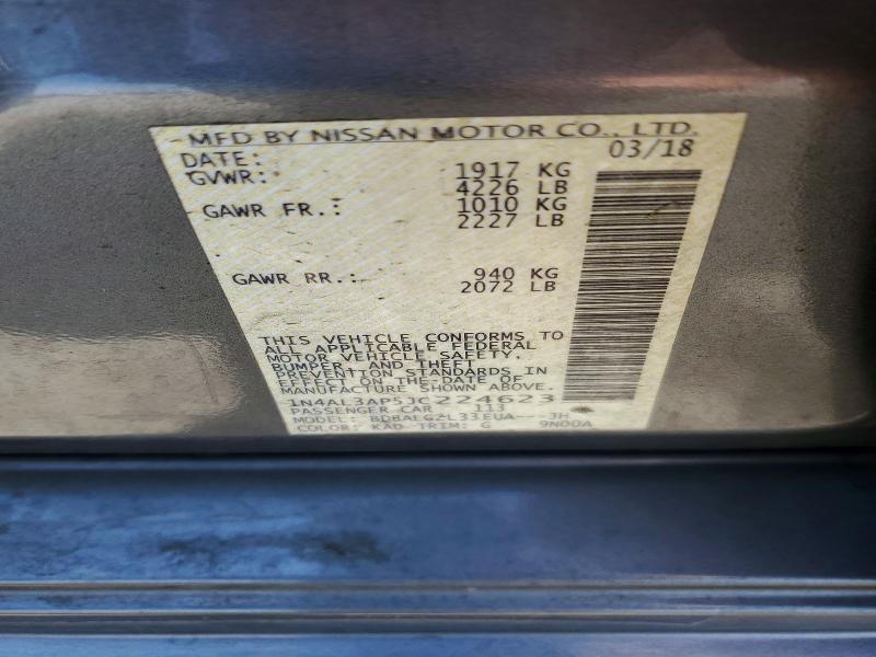 Aukcja sprzedaży 2018 Nissan Altima, vin: 1N4AL3AP5JC224623, numer aukcji: 54712586