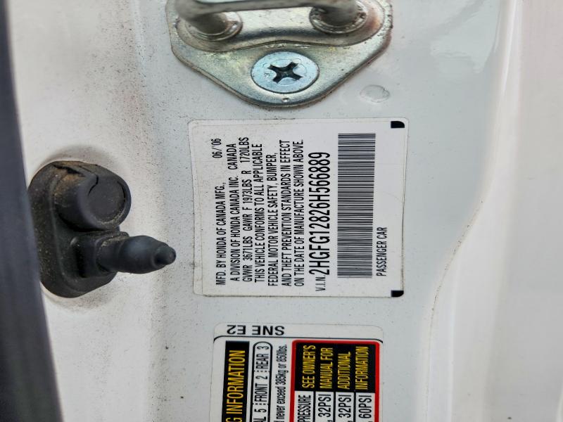 Aukcja sprzedaży 2006 Honda Civic, vin: 2HGFG12826H566889, numer aukcji: 55057976