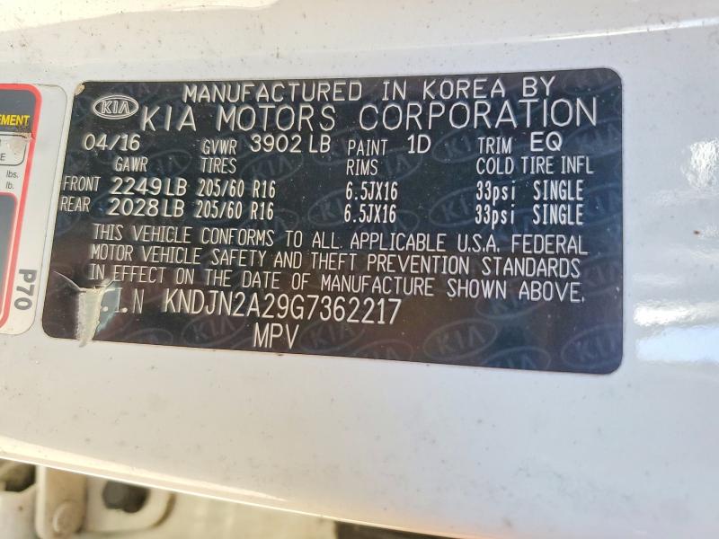 Продаж на аукціоні авто 2016 Kia Soul, vin: KNDJN2A29G7362217, номер лоту: 51546366