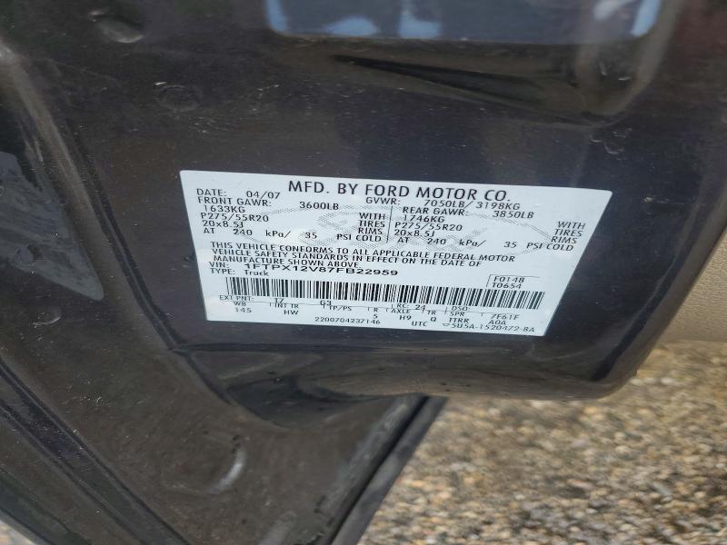 Продаж на аукціоні авто 2007 Ford F150, vin: 1FTPX12V87FB22959, номер лоту: 54703396