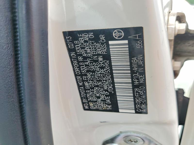 Aukcja sprzedaży 2013 Toyota Prius C, vin: JTDKDTB3XD1536962, numer aukcji: 54388516