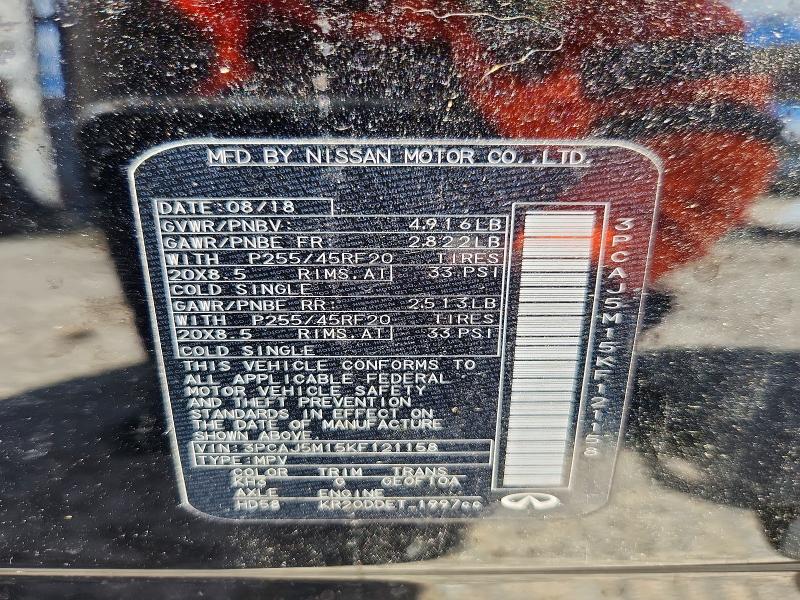 Aukcja sprzedaży 2019 Infiniti Qx50, vin: 3PCAJ5M15KF121158, numer aukcji: 51961246