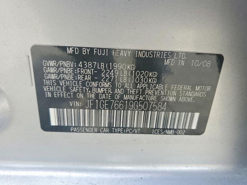 Продаж на аукціоні авто 2009 Subaru Impreza, vin: JF1GE76619G507584, номер лоту: 55204346