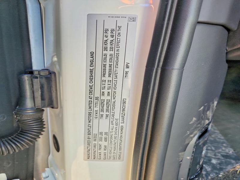 Продажа на аукционе авто 2022 Bentley Bentayga, vin: SJAAR2ZV9NC015673, номер лота: 51301916