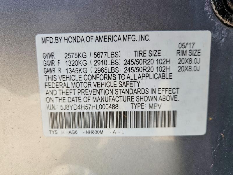 Aukcja sprzedaży 2017 Acura Mdx, vin: 5J8YD4H57HL000488, numer aukcji: 51707196