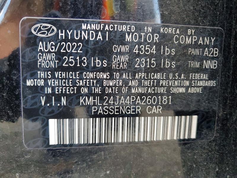 2023 Hyundai Sonata მანქანა იყიდება აუქციონზე, vin: KMHL24JA4PA260181, აუქციონის ნომერი: 53296066
