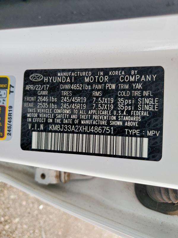 Продажа на аукционе авто 2017 Hyundai Tucson, vin: KM8J33A2XHU486751, номер лота: 52347776