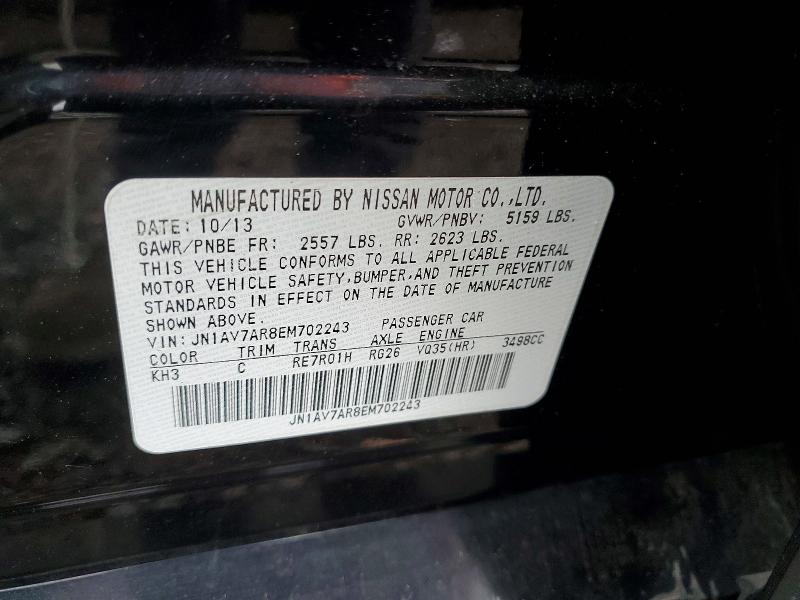 54655976 :رقم المزاد ، JN1AV7AR8EM702243 vin ، 2014 Infiniti Q50 مزاد بيع