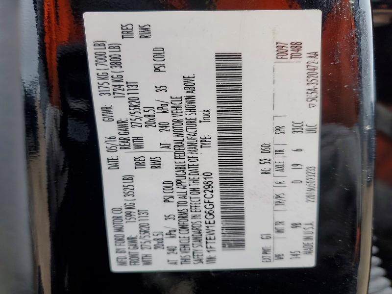 Продажа на аукционе авто 2016 Ford F150, vin: 1FTEW1EG6GFC29810, номер лота: 52573406