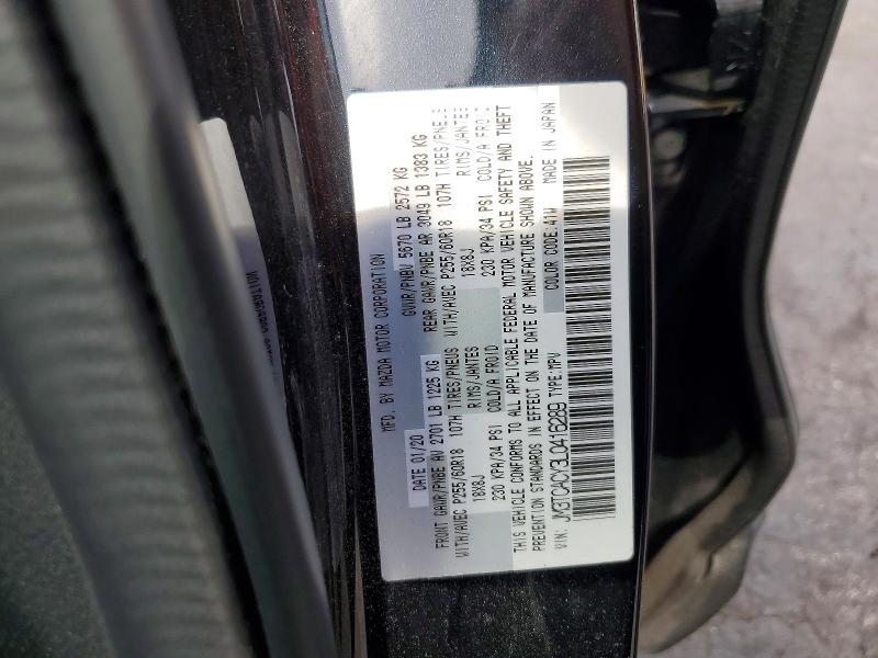 54840136 :رقم المزاد ، JM3TCACY3L0416289 vin ، 2020 Mazda Cx-9 مزاد بيع