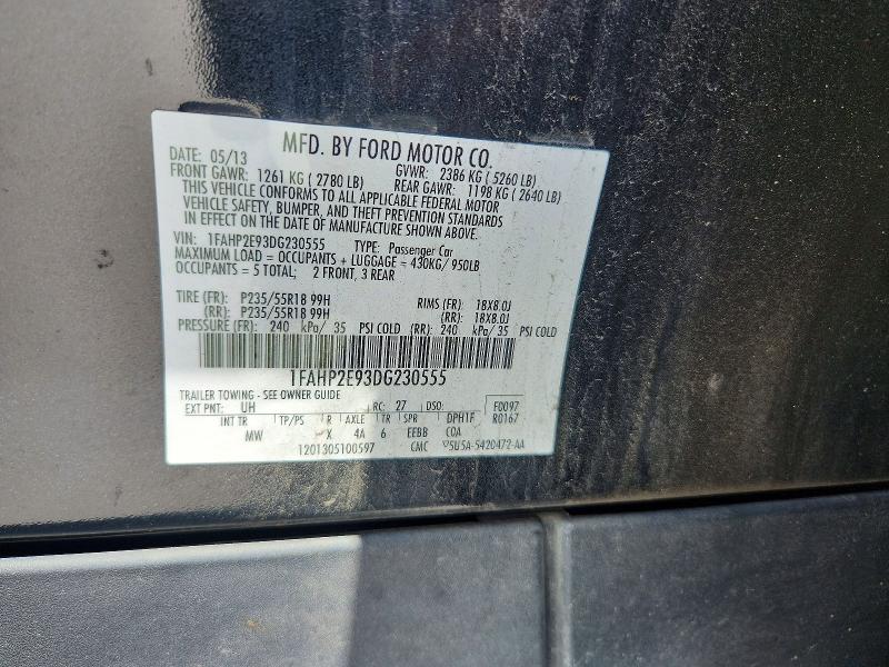 Продажа на аукционе авто 2013 Ford Taurus, vin: 1FAHP2E93DG230555, номер лота: 54813016