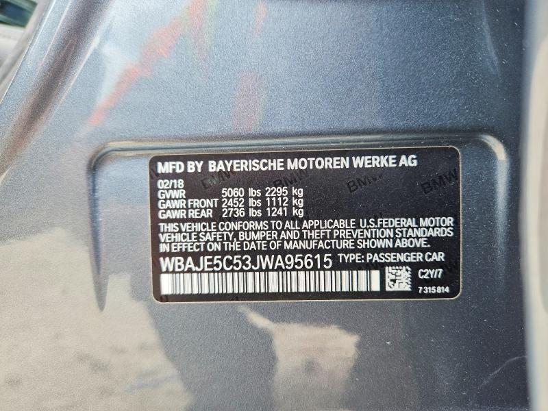 Продаж на аукціоні авто 2018 Bmw 540, vin: WBAJE5C53JWA95615, номер лоту: 52034216