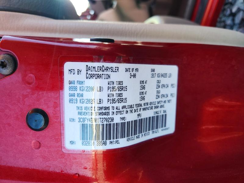 Aukcja sprzedaży 2001 Chrysler Pt Cruiser, vin: 3C8FY4BB01T270230, numer aukcji: 54200156