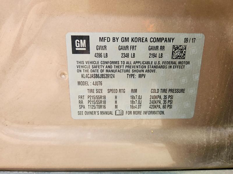 Продажа на аукционе авто 2018 Buick Encore, vin: KL4CJASB6JB539124, номер лота: 51991886