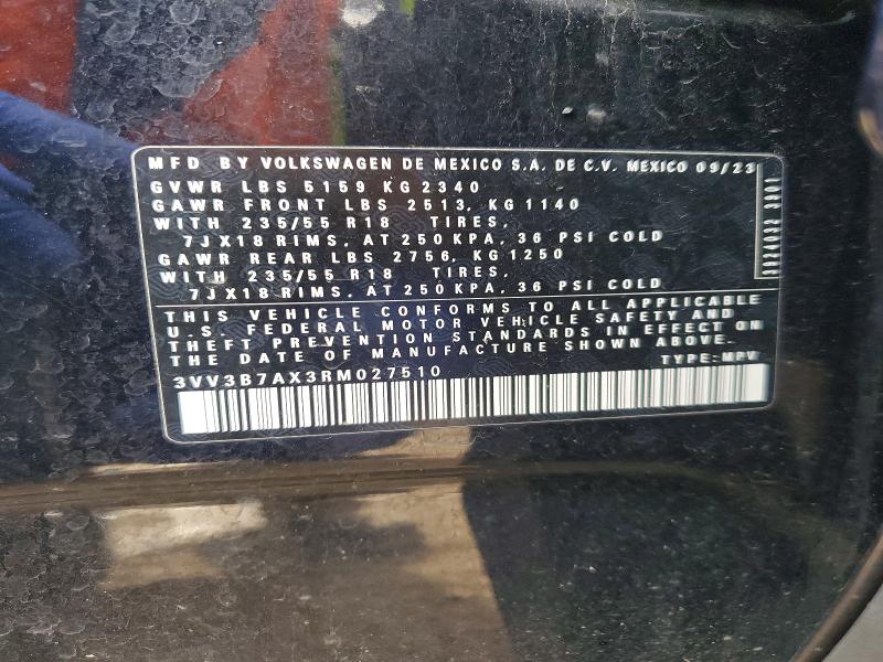 Aukcja sprzedaży 2024 Volkswagen Tiguan, vin: 3VV3B7AX3RM027510, numer aukcji: 53667916