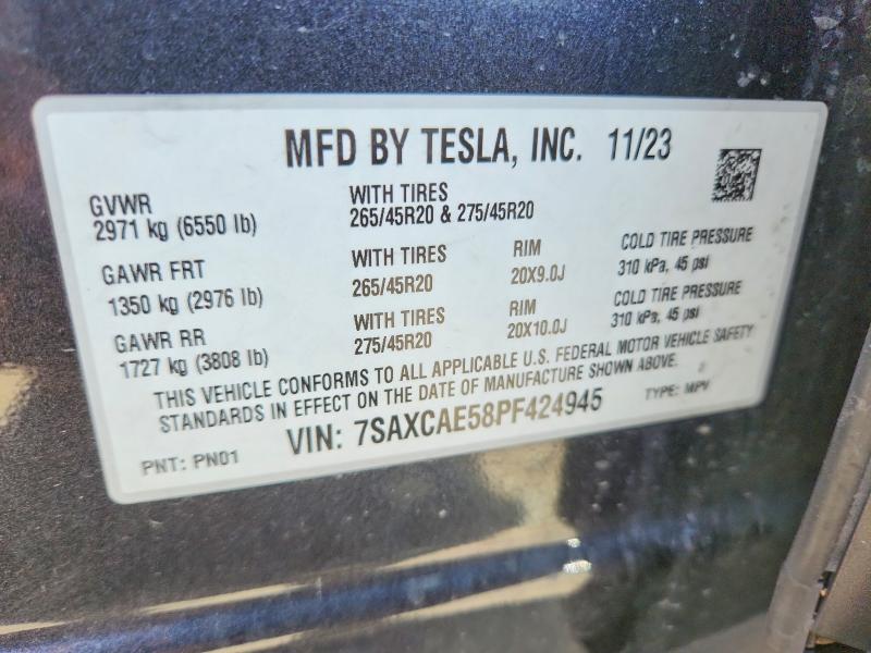 Продажа на аукционе авто 2023 Tesla Model X, vin: 7SAXCAE58PF424945, номер лота: 53586496