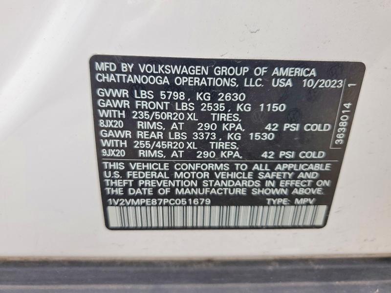 52484996 :رقم المزاد ، 1V2VMPE87PC051679 vin ، 2023 Volkswagen Id.4 مزاد بيع