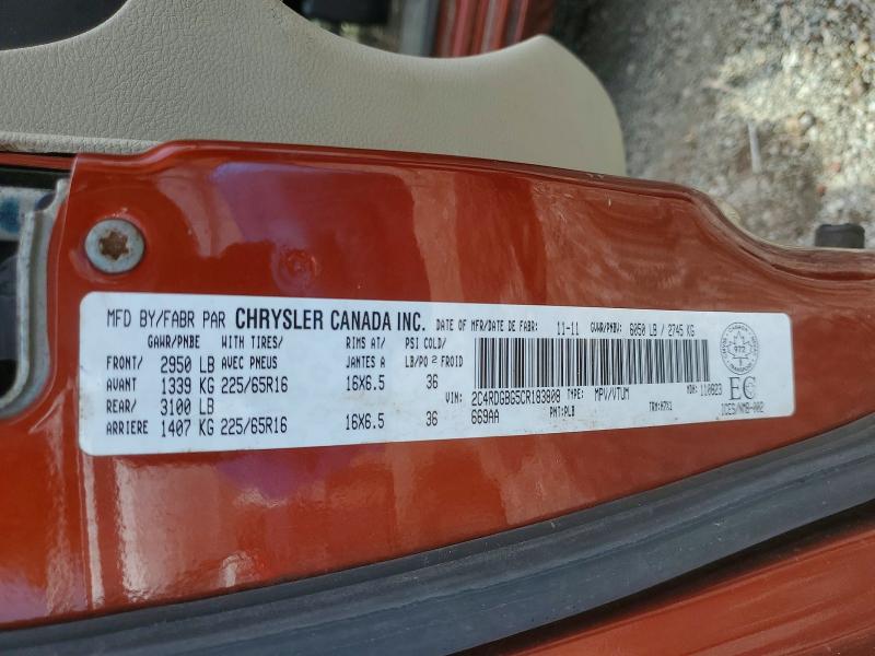Продажа на аукционе авто 2012 Dodge Grand Caravan, vin: 2C4RDGBG5CR183808, номер лота: 53022296