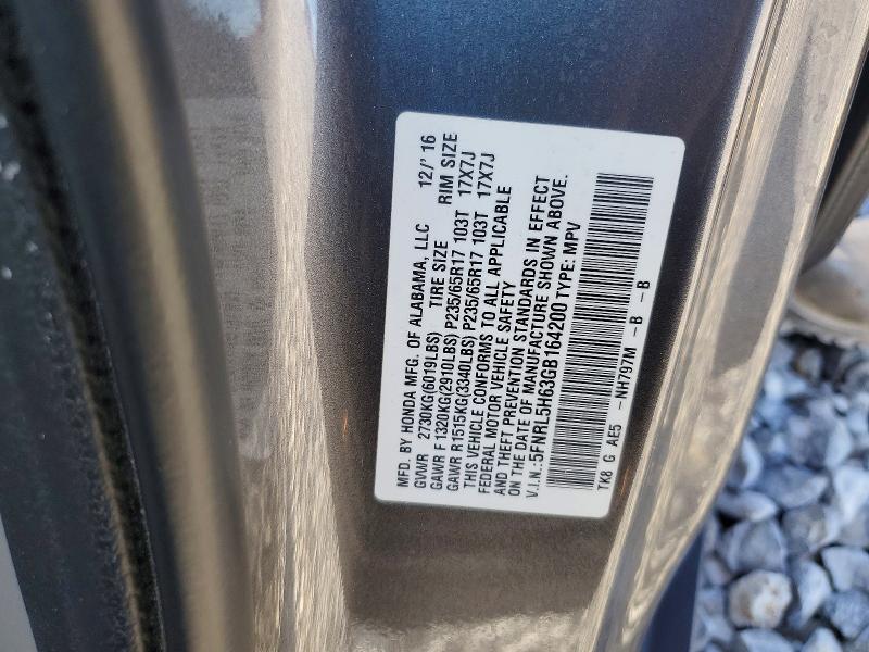 Aukcja sprzedaży 2016 Honda Odyssey, vin: 5FNRL5H63GB164200, numer aukcji: 52721476