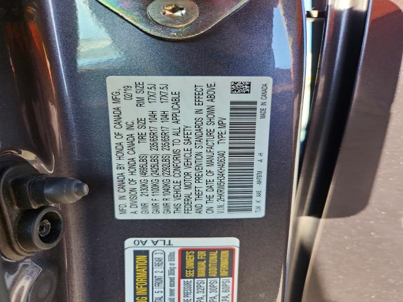 Aukcja sprzedaży 2019 Honda Cr-v, vin: 2HKRW5H34KH406340, numer aukcji: 53313986