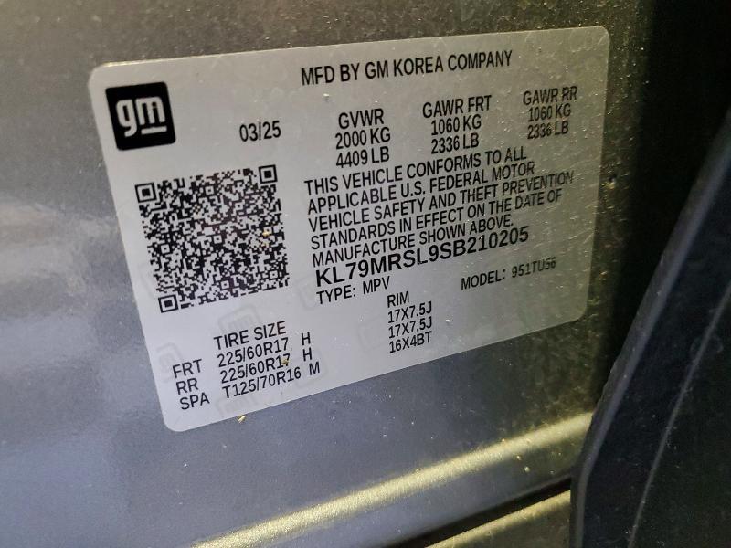 Продаж на аукціоні авто 2025 Chevrolet Trailblazer, vin: KL79MRSL9SB210205, номер лоту: 54134076