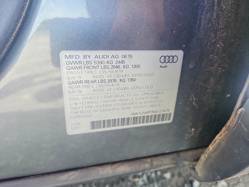 Aukcja sprzedaży 2015 Audi Q5, vin: WA1LFAFP7FA127475, numer aukcji: 54502926