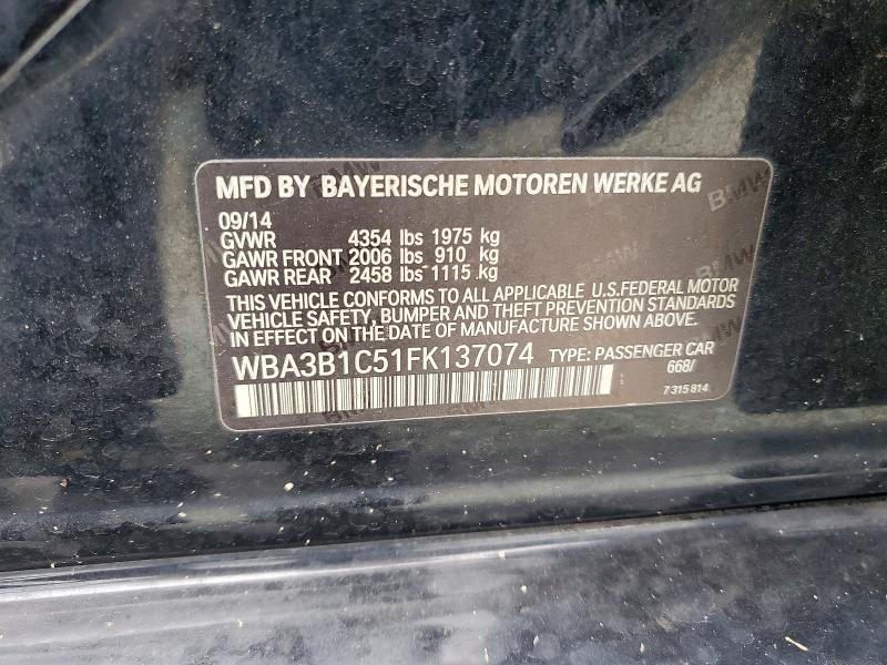 Продажа на аукционе авто 2015 Bmw 320, vin: WBA3B1C51FK137074, номер лота: 52309176