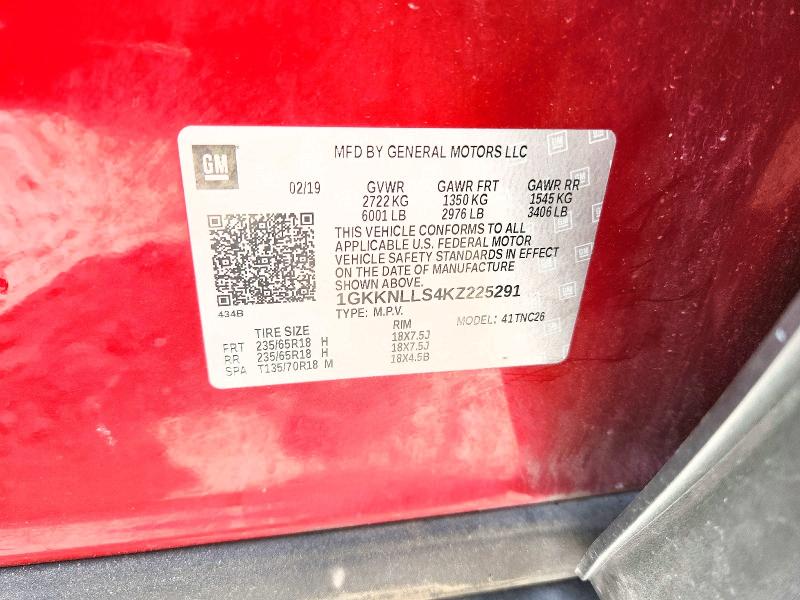 Продаж на аукціоні авто 2019 Gmc Acadia, vin: 1GKKNLLS4KZ225291, номер лоту: 54122016