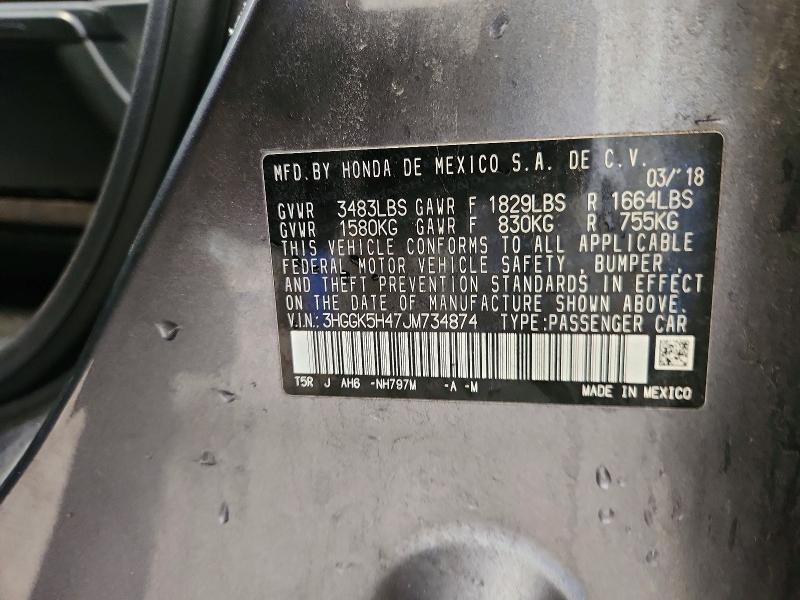 52857236 :رقم المزاد ، 3HGGK5H47JM734874 vin ، 2018 Honda Fit مزاد بيع