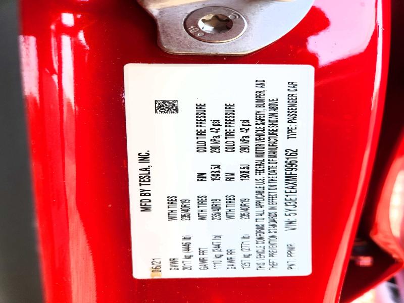 52195596 :رقم المزاد ، 5YJ3E1EAXMF996162 vin ، 2021 Tesla Model 3 مزاد بيع
