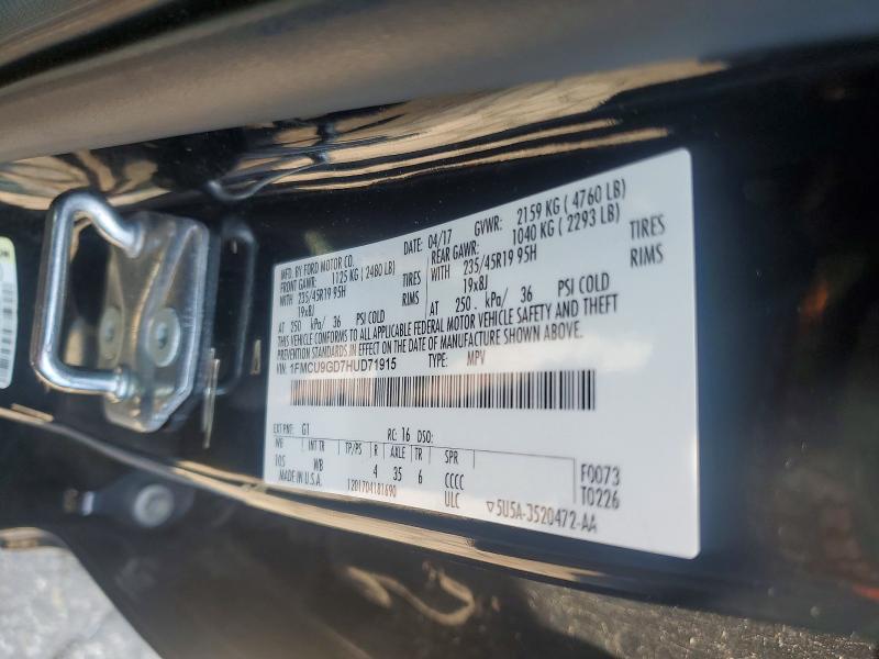 Aukcja sprzedaży 2017 Ford Escape, vin: 1FMCU9GD7HUD71915, numer aukcji: 53907606
