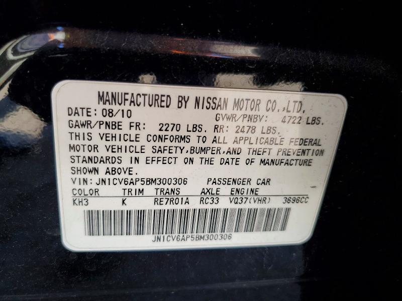 Aukcja sprzedaży 2011 Infiniti G37 Sedan, vin: JN1CV6AP5BM300306, numer aukcji: 53290446