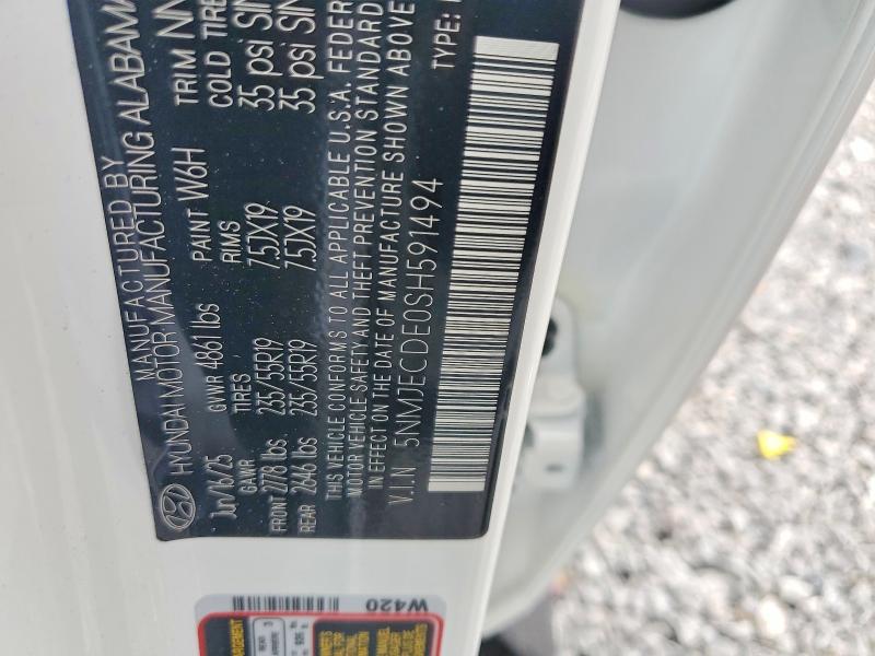 Aukcja sprzedaży 2025 Hyundai Tucson, vin: 5NMJECDE0SH591494, numer aukcji: 51546276