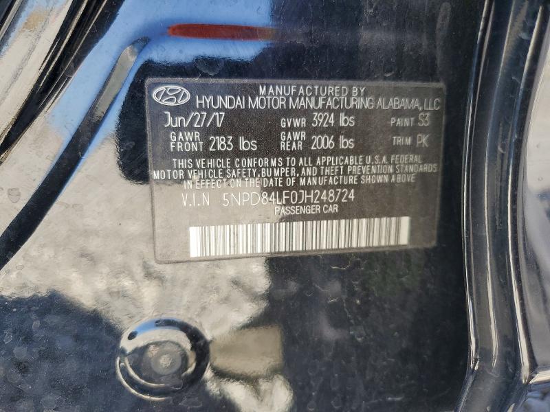 Aukcja sprzedaży 2018 Hyundai Elantra, vin: 5NPD84LF0JH248724, numer aukcji: 52923266