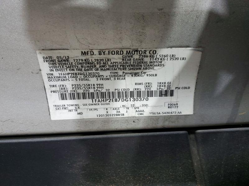 54222386 :رقم المزاد ، 1FAHP2E87DG130370 vin ، 2013 Ford Taurus مزاد بيع