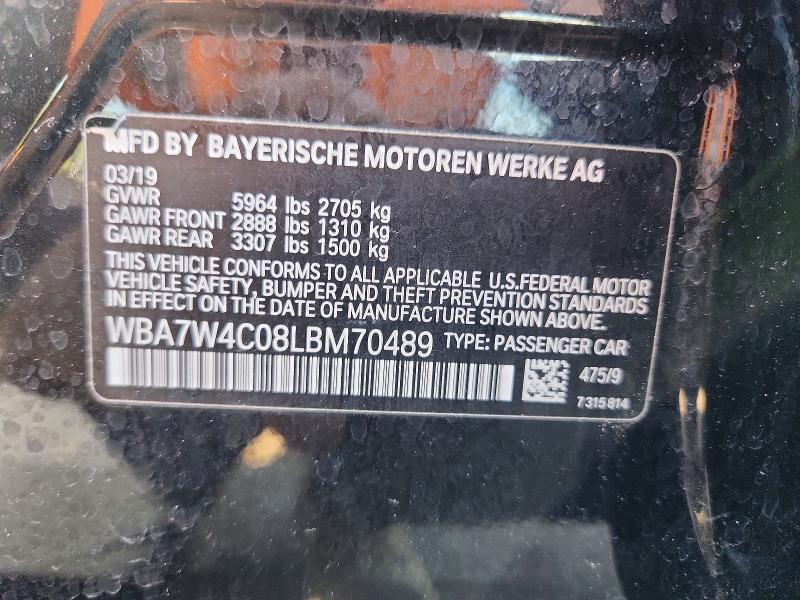 Auction sale of the 2020 Bmw 745xe, vin: WBA7W4C08LBM70489, lot number: 52393256