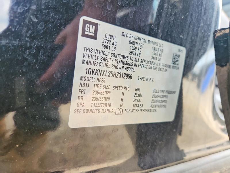 Aukcja sprzedaży 2017 Gmc Acadia, vin: 1GKKNXLS5HZ312956, numer aukcji: 54081556