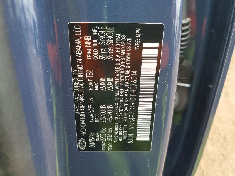 Aukcja sprzedaży 2026 Hyundai Santa Fe, vin: 5NMP2DG10TH076014, numer aukcji: 52296916
