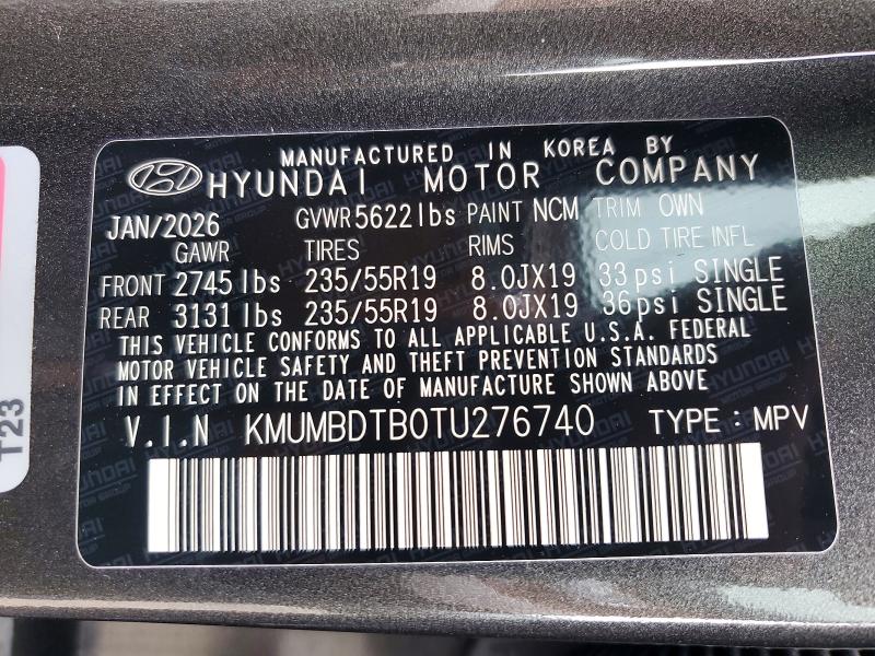 53257726 :رقم المزاد ، KMUMBDTB0TU276740 vin ، 2026 Genesis Gv70 مزاد بيع