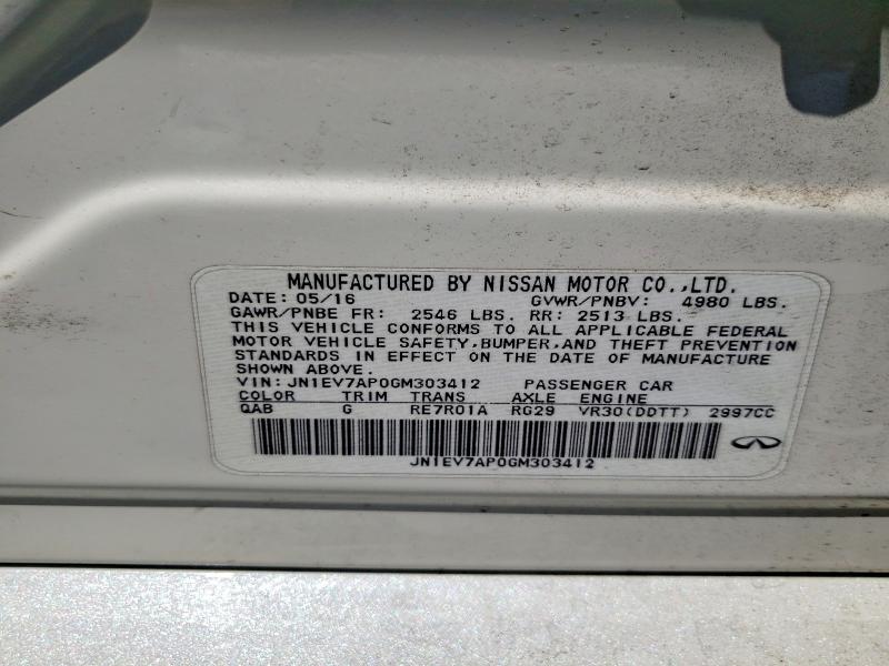 Auction sale of the 2016 Infiniti Q50, vin: JN1EV7AP0GM303412, lot number: 54915696