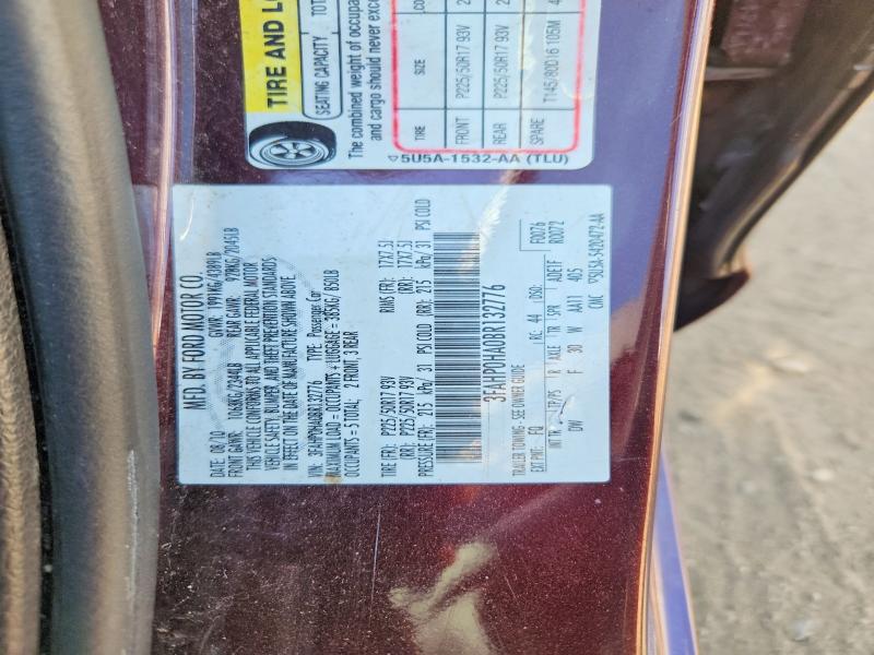 2011 Ford Fusion მანქანა იყიდება აუქციონზე, vin: 3FAHP0HA0BR132776, აუქციონის ნომერი: 53763496